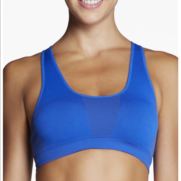 bright blue sports bra